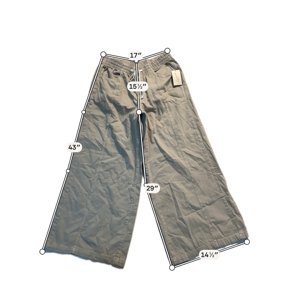 Universal Thread Womens Wide Leg Utility Pants Beige Khaki Cotton Size L NWT - Picture 3 of 7